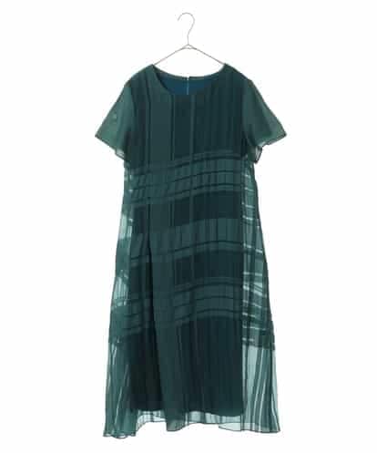 RLEGT10450 HIROKO BIS GRANDE チェックジャカードシアーワンピース
