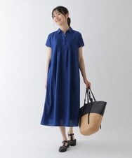 RLEHS11360 HIROKO BIS GRANDE(ヒロコ ビス グランデ) 【洗濯機で洗える】ピンタックエアリーワンピース ブルー