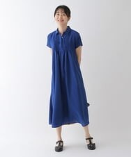 RLEHS11360 HIROKO BIS GRANDE(ヒロコ ビス グランデ) 【洗濯機で洗える】ピンタックエアリーワンピース ブルー