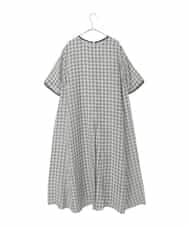 RLEIE11410 HIROKO BIS GRANDE(ヒロコ ビス グランデ) サッカーチェック半袖ワンピース ホワイト