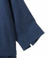 RLEIT13270 HIROKO BIS GRANDE(ヒロコ ビス グランデ) 【大きいサイズ】リネンライクシャツワンピース /洗濯機で洗える ネイビー