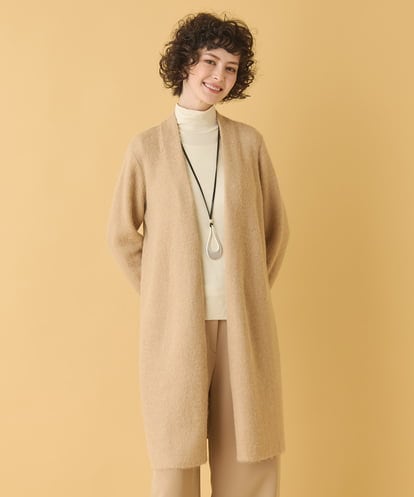 RLFAA20460 HIROKO BIS GRANDE 【大きいサイズ】ヘアリーロングニットカーディガン