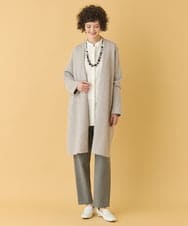 RLFAA20460 HIROKO BIS GRANDE(ヒロコ ビス グランデ) 【大きいサイズ】ヘアリーロングニットカーディガン グレー