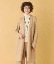 RLFAA20460 HIROKO BIS GRANDE(ヒロコ ビス グランデ) 【大きいサイズ】ヘアリーロングニットカーディガン グレー