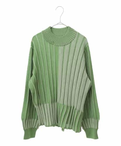 RLFAB31330 HIROKO BIS GRANDE 【大きいサイズ】プレーティングリブニットプルオーバー