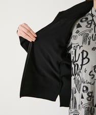 RLFAD30420 HIROKO BIS GRANDE(ヒロコ ビス グランデ) 【大きいサイズ】異素材ジョイントニットブルゾン ブラック