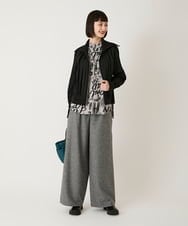 RLFAD30420 HIROKO BIS GRANDE(ヒロコ ビス グランデ) 【大きいサイズ】異素材ジョイントニットブルゾン ブラック