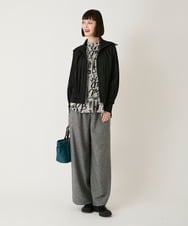 RLFAD30420 HIROKO BIS GRANDE(ヒロコ ビス グランデ) 【大きいサイズ】異素材ジョイントニットブルゾン ブラック