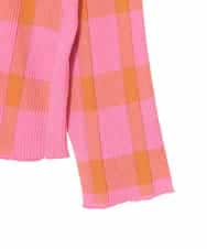 RLFAD33300 HIROKO BIS GRANDE(ヒロコ ビス グランデ) 【大きいサイズ】チェック柄インターシャニットプルオーバー ピンク