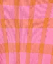 RLFAD33300 HIROKO BIS GRANDE(ヒロコ ビス グランデ) 【大きいサイズ】チェック柄インターシャニットプルオーバー ピンク