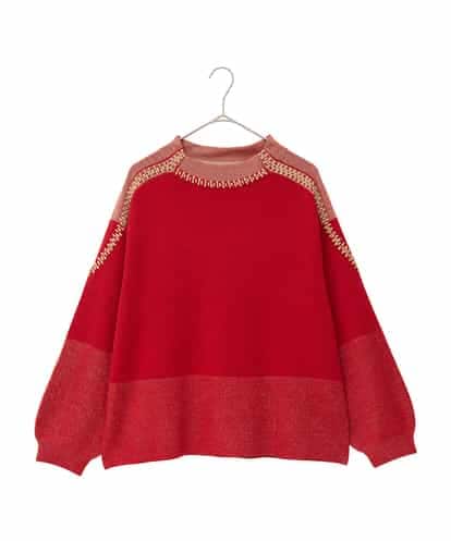 RLFAD35360 HIROKO BIS GRANDE プレーティング刺繍ニットプルオーバー