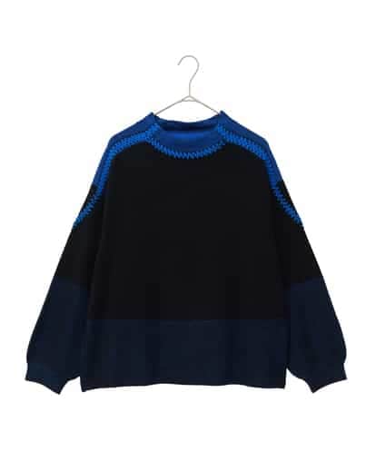 RLFAD35360 HIROKO BIS GRANDE プレーティング刺繍ニットプルオーバー