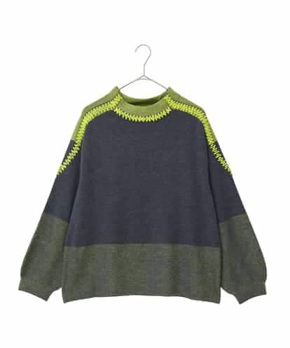 RLFAD35360  プレーティング刺繍ニットプルオーバー