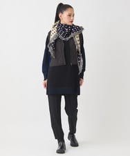 RLFAD36390 HIROKO BIS GRANDE(ヒロコ ビス グランデ) 【大きいサイズ】プレーティング刺繍ニットチュニック ブルー