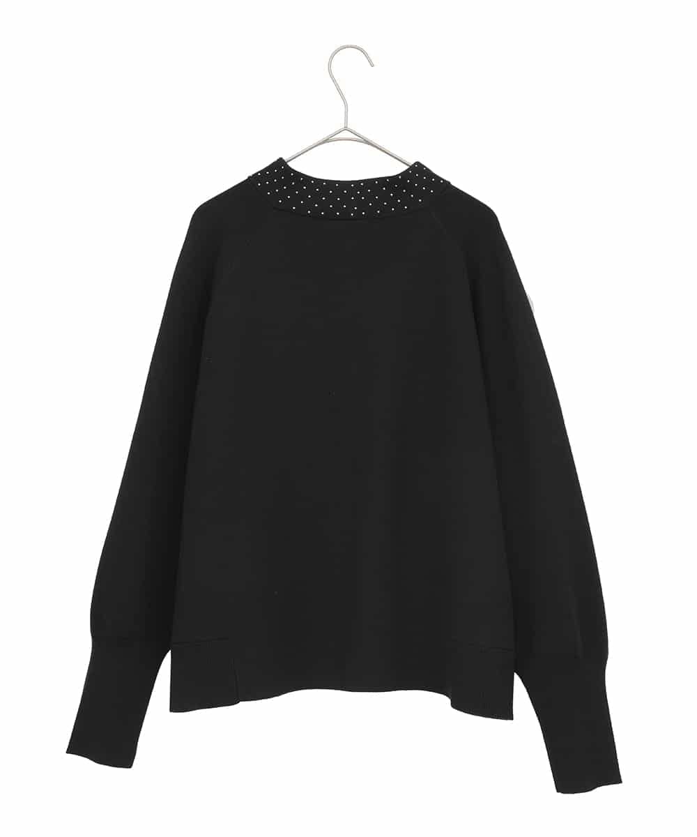 RLFAE45390 HIROKO BIS GRANDE(ヒロコ ビス グランデ) スタッズアクセントニットカーディガン ブラック