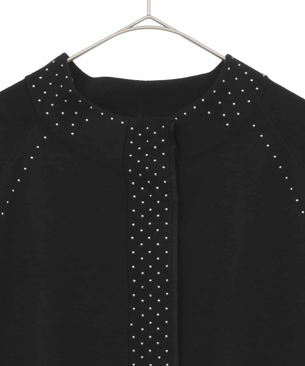 RLFAE45390 HIROKO BIS GRANDE(ヒロコ ビス グランデ) スタッズアクセントニットカーディガン ブラック