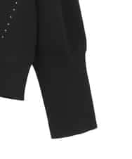 RLFAE45390 HIROKO BIS GRANDE(ヒロコ ビス グランデ) スタッズアクセントニットカーディガン ブラック