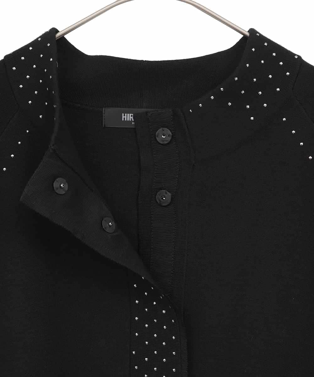 RLFAE45390 HIROKO BIS GRANDE(ヒロコ ビス グランデ) スタッズアクセントニットカーディガン ブラック