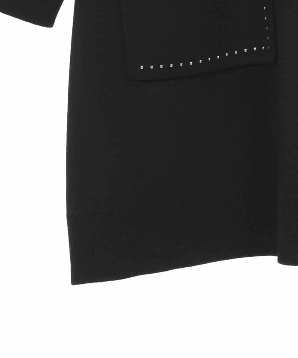 RLFAE46420 HIROKO BIS GRANDE(ヒロコ ビス グランデ) スタッズアクセントニットチュニック ブラック