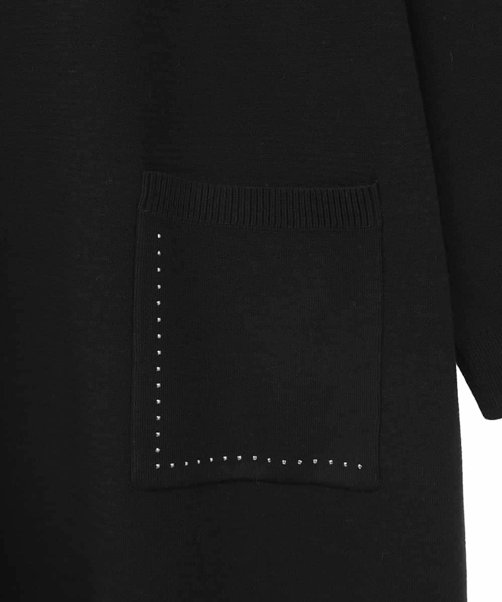 RLFAE46420 HIROKO BIS GRANDE(ヒロコ ビス グランデ) スタッズアクセントニットチュニック ブラック