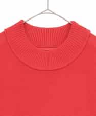 RLFAE47260 HIROKO BIS GRANDE(ヒロコ ビス グランデ) 【大きいサイズ】リブネックデザインウールニットプルオーバー レッド