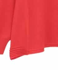 RLFAE47260 HIROKO BIS GRANDE(ヒロコ ビス グランデ) 【大きいサイズ】リブネックデザインウールニットプルオーバー レッド