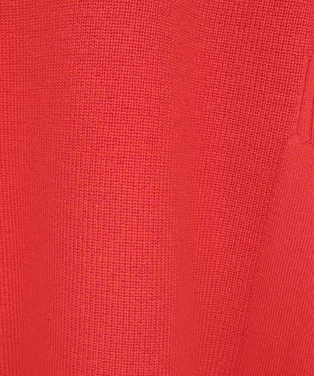 RLFAE47260 HIROKO BIS GRANDE(ヒロコ ビス グランデ) 【大きいサイズ】リブネックデザインウールニットプルオーバー レッド