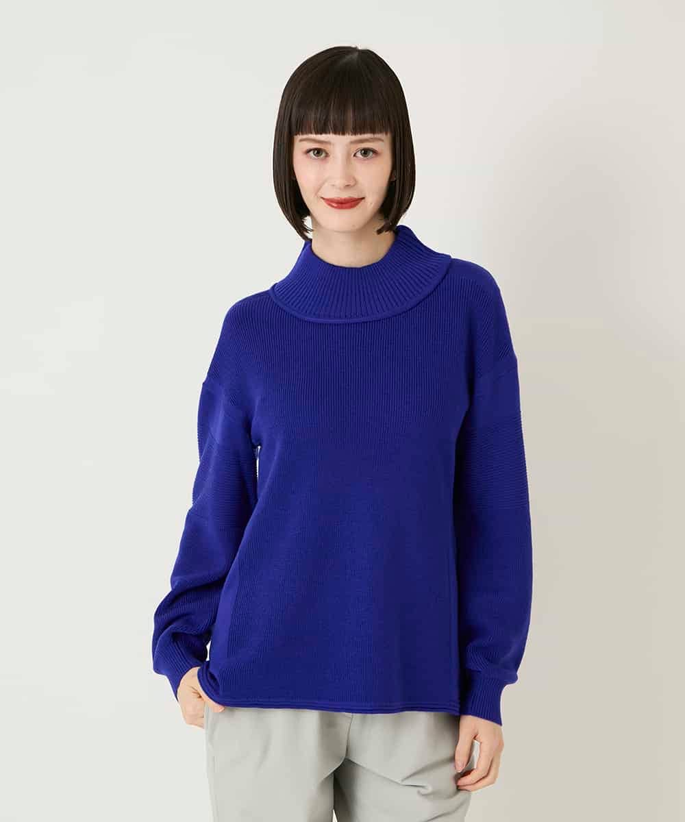 RLFAE47260 HIROKO BIS GRANDE(ヒロコ ビス グランデ) 【大きいサイズ】リブネックデザインウールニットプルオーバー レッド