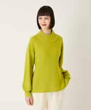 RLFAE47260 HIROKO BIS GRANDE(ヒロコ ビス グランデ) 【大きいサイズ】リブネックデザインウールニットプルオーバー レッド