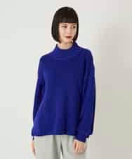 RLFAE47260 HIROKO BIS GRANDE(ヒロコ ビス グランデ) 【大きいサイズ】リブネックデザインウールニットプルオーバー レッド