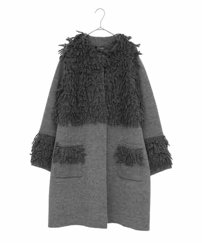 RLFAE48660 HIROKO BIS GRANDE 【大きいサイズ】フリンジニットコート