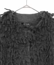 RLFAE48660 HIROKO BIS GRANDE(ヒロコ ビス グランデ) 【大きいサイズ】フリンジニットコート グレー