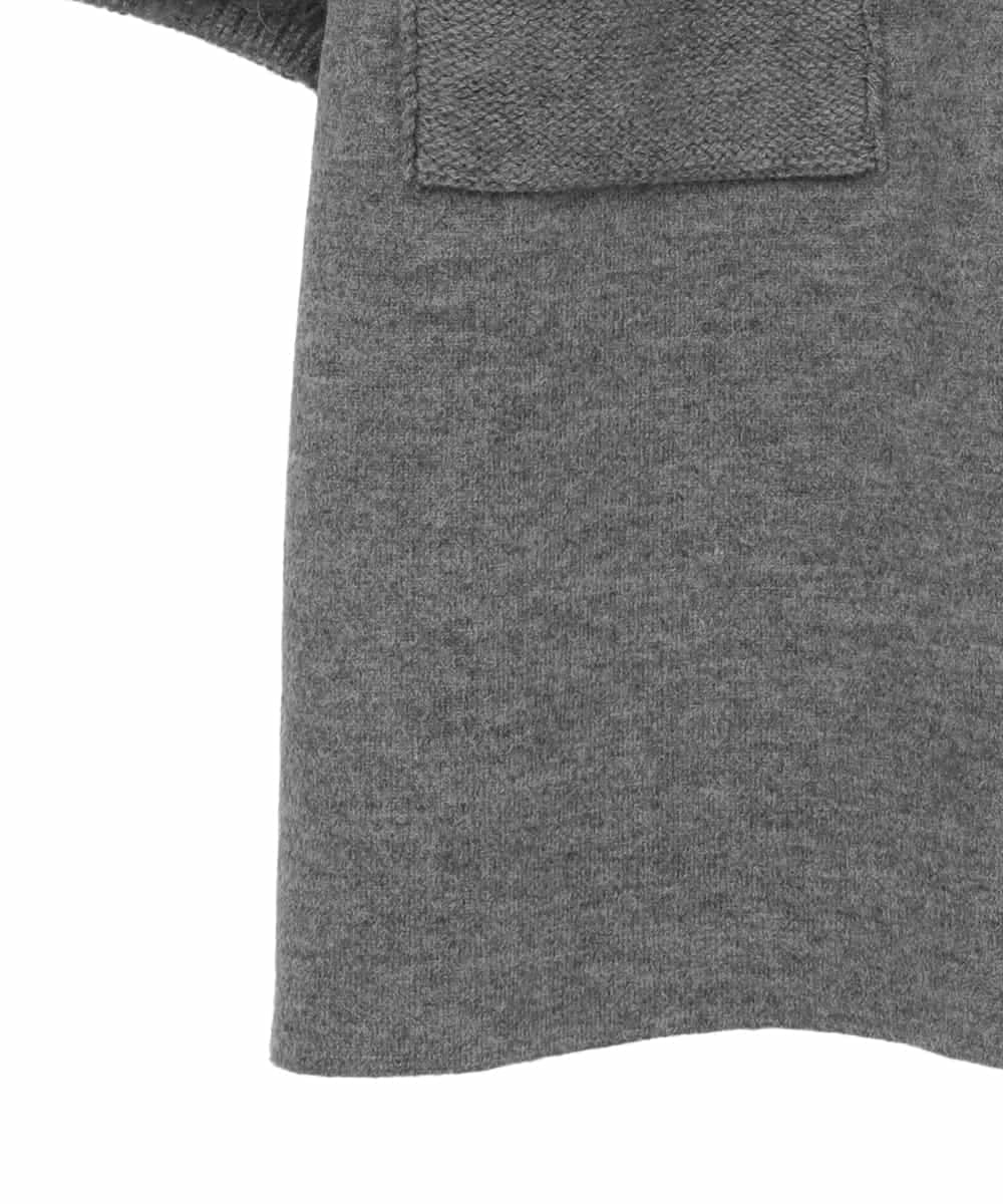 RLFAE48660 HIROKO BIS GRANDE(ヒロコ ビス グランデ) 【大きいサイズ】フリンジニットコート グレー