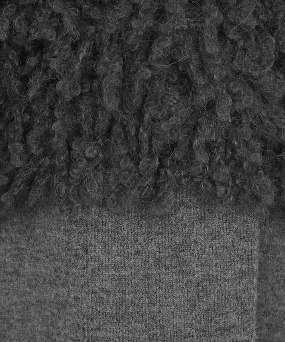 RLFAE48660 HIROKO BIS GRANDE(ヒロコ ビス グランデ) 【大きいサイズ】フリンジニットコート グレー