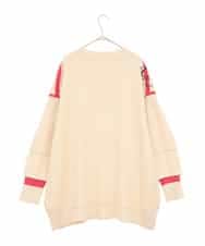 RLFAE50360 HIROKO BIS GRANDE(ヒロコ ビス グランデ) 【大きいサイズ】ニュアンス刺繍アクセントニットプルオーバー ベージュ