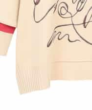 RLFAE50360 HIROKO BIS GRANDE(ヒロコ ビス グランデ) 【大きいサイズ】ニュアンス刺繍アクセントニットプルオーバー ベージュ