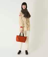 RLFAE50360 HIROKO BIS GRANDE(ヒロコ ビス グランデ) 【大きいサイズ】ニュアンス刺繍アクセントニットプルオーバー ベージュ