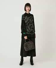 RLFAE50360 HIROKO BIS GRANDE(ヒロコ ビス グランデ) 【大きいサイズ】ニュアンス刺繍アクセントニットプルオーバー ベージュ