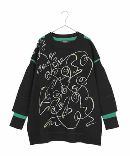 RLFAE50360 HIROKO BIS GRANDE ニュアンス刺繍アクセントニットプルオーバー