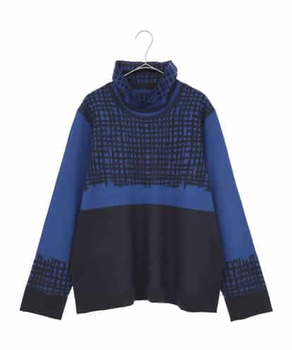 RLFAE55320  チェックアクセントタートルネックニット