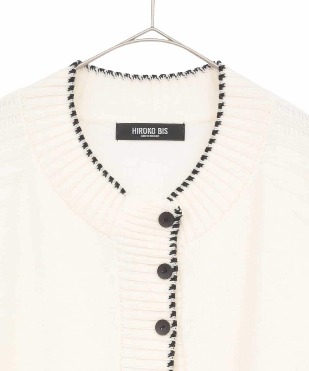 RLFAE56490 HIROKO BIS GRANDE(ヒロコ ビス グランデ) ペイズリー刺繍ニットカーディガン アイボリー