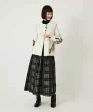 RLFAE56490 HIROKO BIS GRANDE(ヒロコ ビス グランデ) ペイズリー刺繍ニットカーディガン アイボリー