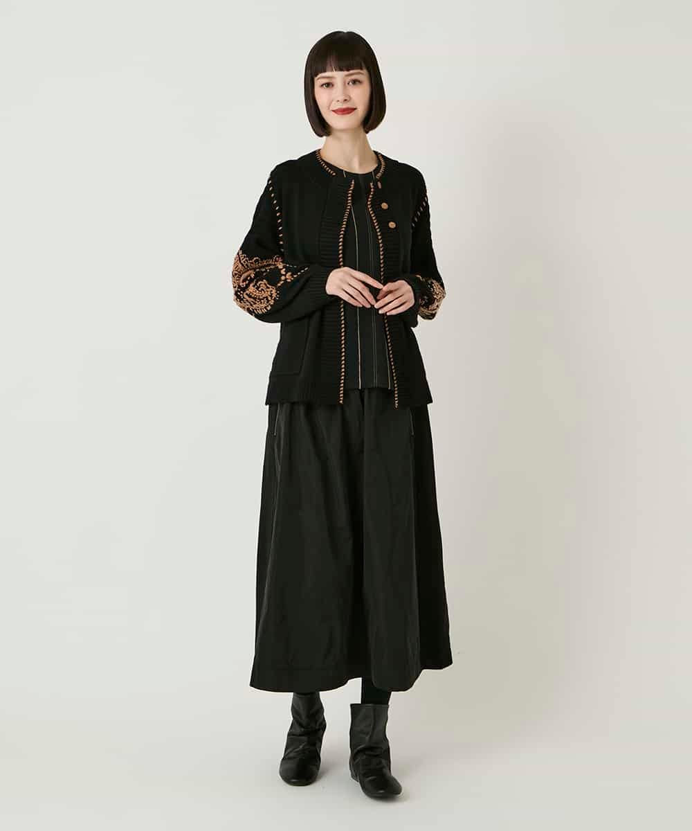 RLFAE56490 HIROKO BIS GRANDE(ヒロコ ビス グランデ) ペイズリー刺繍ニットカーディガン アイボリー