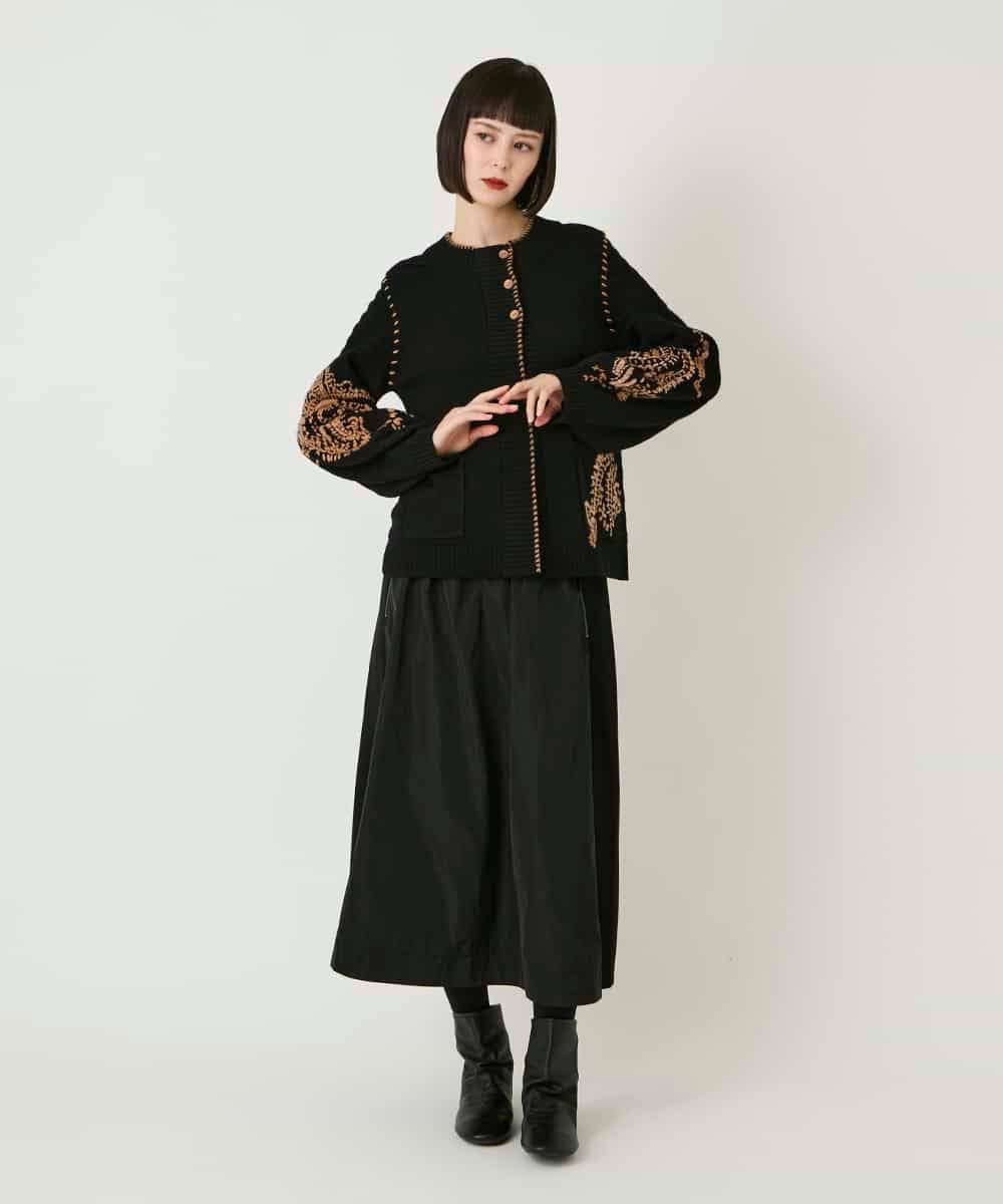 RLFAE56490 HIROKO BIS GRANDE(ヒロコ ビス グランデ) ペイズリー刺繍ニットカーディガン アイボリー