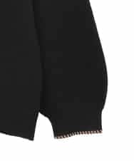 RLFAE57420 HIROKO BIS GRANDE(ヒロコ ビス グランデ) ペースリー刺繍ニットプルオーバー ブラック