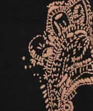RLFAE57420 HIROKO BIS GRANDE(ヒロコ ビス グランデ) ペースリー刺繍ニットプルオーバー ブラック