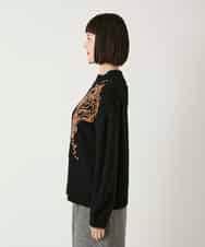 RLFAE57420 HIROKO BIS GRANDE(ヒロコ ビス グランデ) ペースリー刺繍ニットプルオーバー ブラック