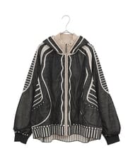 RLFAF01390 HIROKO BIS GRANDE(ヒロコ ビス グランデ) 【追加予約/大きいサイズ】ジャカードニットブルゾン ベージュ