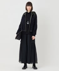 RLFAF01390 HIROKO BIS GRANDE(ヒロコ ビス グランデ) 【追加予約/大きいサイズ】ジャカードニットブルゾン ベージュ