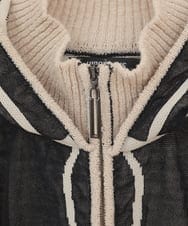 RLFAF01390 HIROKO BIS GRANDE(ヒロコ ビス グランデ) 【追加予約/大きいサイズ】ジャカードニットブルゾン ベージュ